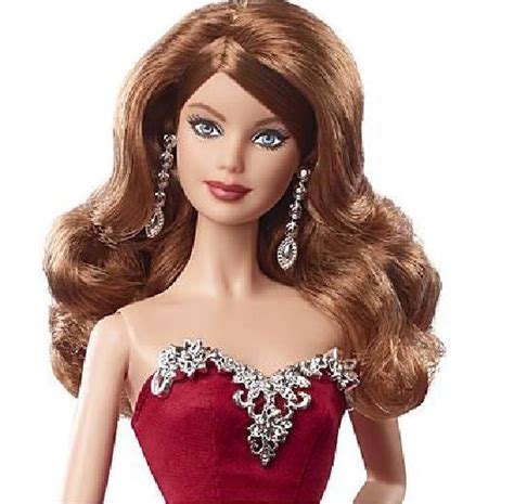 Barbie Exclusive Brunette 2015 Holiday Doll ~ Christmas Caucasian Red