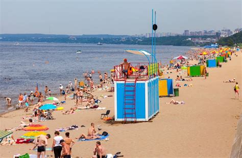 City Beach On The Shores Of The Volga River In Samara Russia Editorial