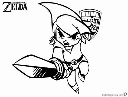 Zelda Coloring Link Pages Legend Printable Fight