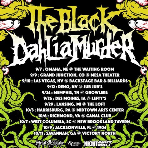 The Black Dahlia Murder To Kick Off North American Tour With Black