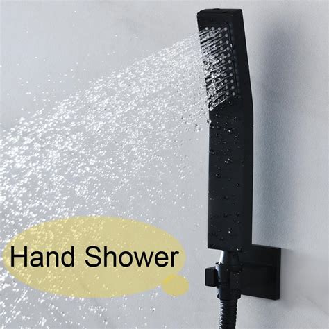 Discount Luxury Most Complete Matt Black Shower Set Concealed Ceiling