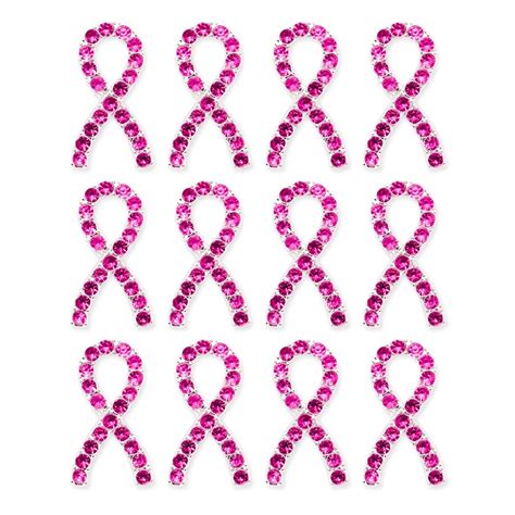 Breast Cancer Awareness Pins Bulk ~ 24 Pack Pink Ribbon Jewel Pins Home And Kitchen