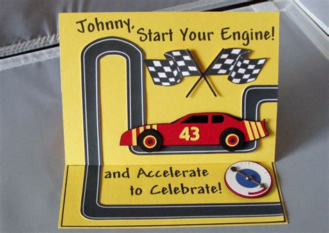 16 Best Race Car Birthday Cards Images On Pinterest Masculine Cards