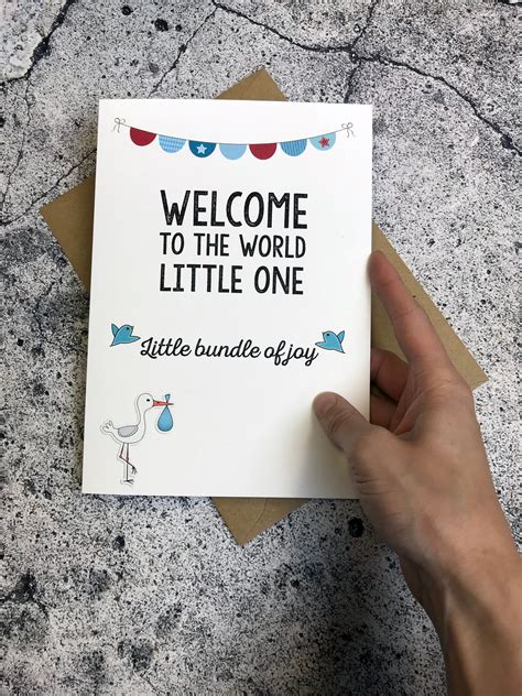 New Baby Card Welcome To The World Little One Etsy