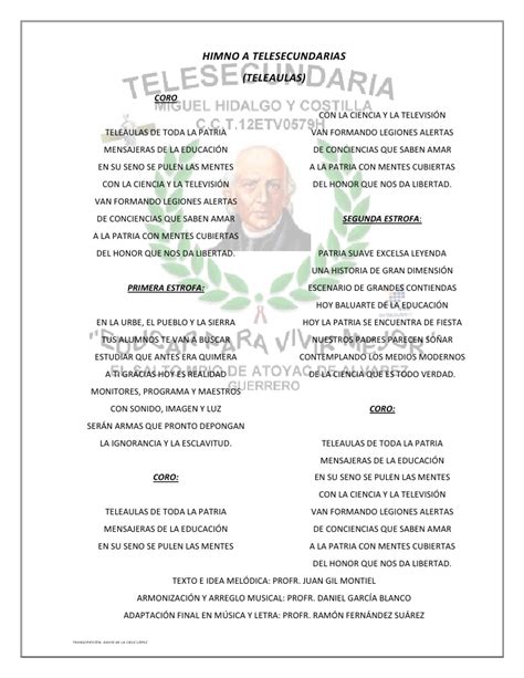 Sep 23, 2010 · himno teleaulas (letra) descargar. Himno a telesecundarias