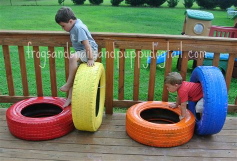 Diy Tire Obstacle Course From Frogs And Snails And Puppy Dog Tail