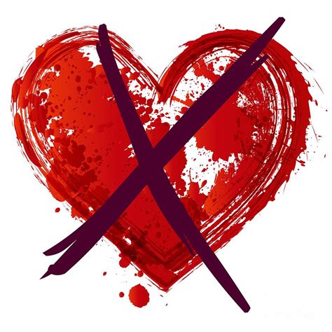 Anti Valentines Day Crossed Heart Digital Art By Mister Tee Fine Art America