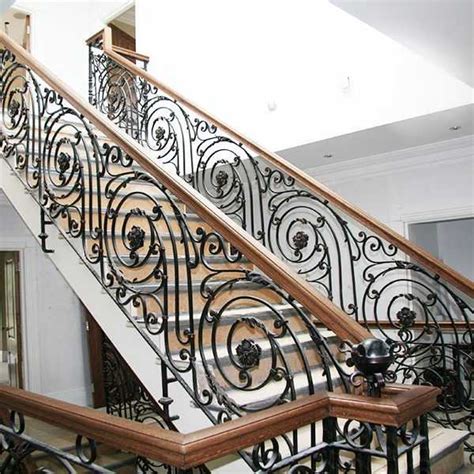 Contemporary Metal Art Decorative Wrought Iron Staircase For Interior