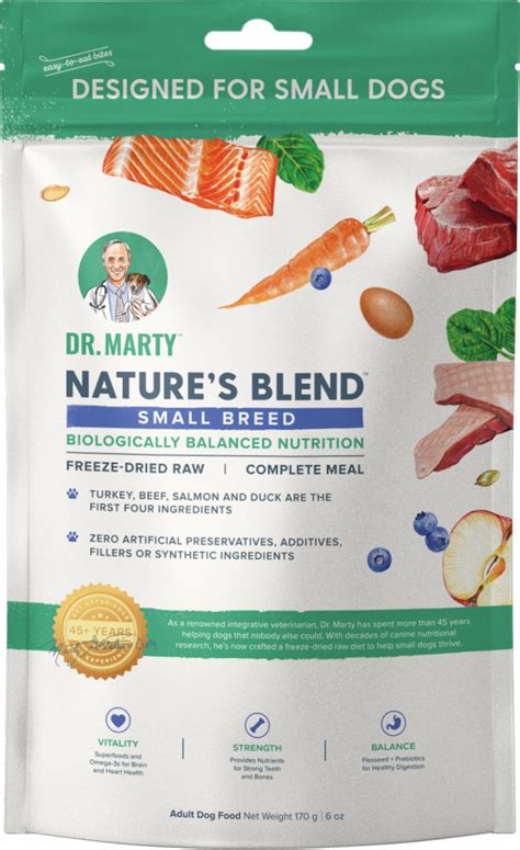My cat loves both of them. Dr. Marty Nature's Blend Small Breed Freeze Dried Raw Dog ...