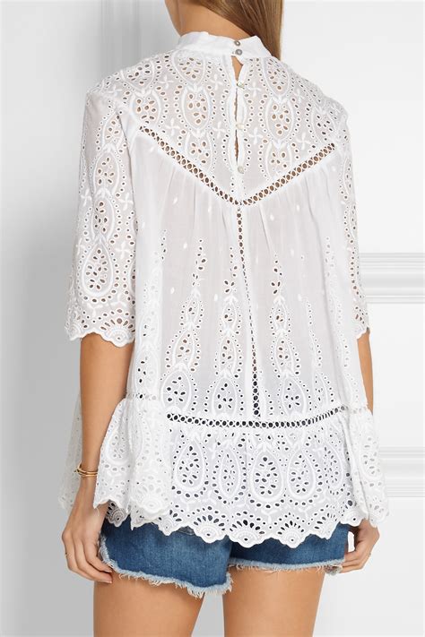 Lyst Zimmermann Epoque Broderie Anglaise Cotton Top In White