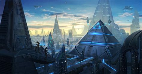 Alien Pyramid City Mohamed Baki Fantasy Art Landscapes Fantasy City Fantasy Concept Art