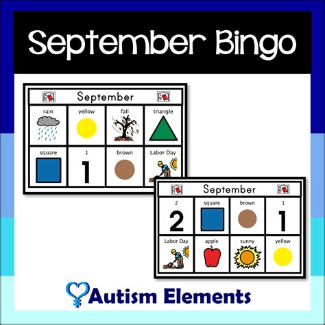 September Simple Bingo Sped And Autism Resources Back To School Classful