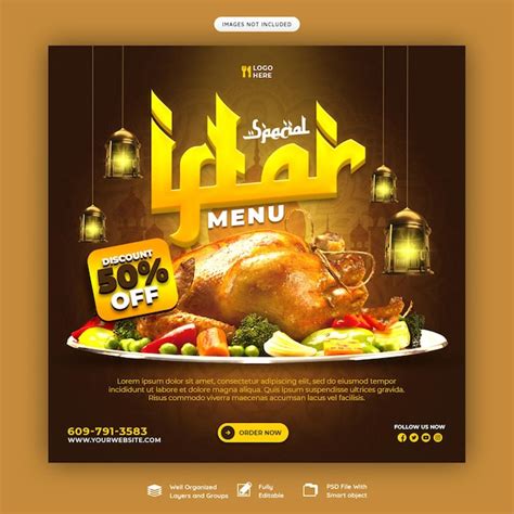 Free Psd Special Ramadan Kareem Food And Iftar Menu Social Media
