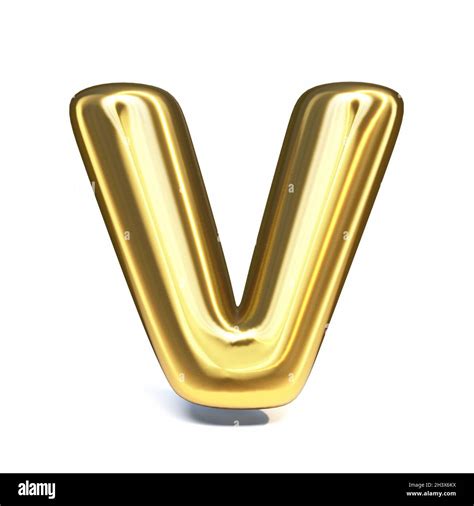 Golden Font Letter V 3d Stock Photo Alamy