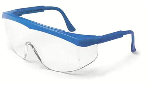 crews stratos safety glasses blue frame clear lens