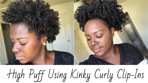 High Puff Using Kinky Curly Clip Ins On Short 4c Natural Hair Youtube