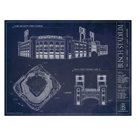 Ballpark Blueprints Hand Rendered Stadium Wall Art Touch Of Modern
