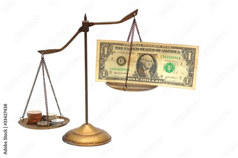 Unbalanced Scales With Money Inflation Concept Stock Photo Adobe Stock