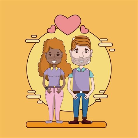 Premium Vector Cute And Funny Couple Cartoon In Love