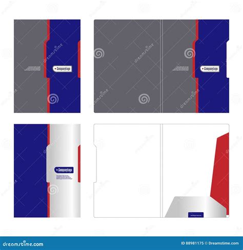Corporate Folder Cover Template And Cutting Stock Vector
