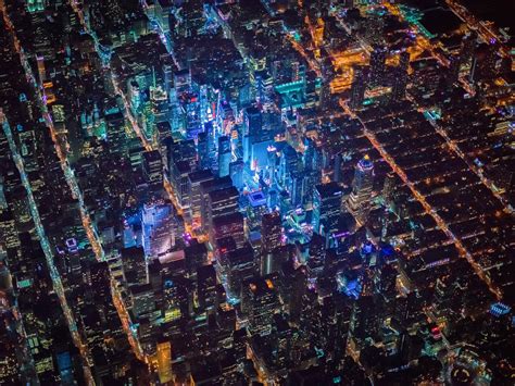new york city times square usa night city aerial view cityscape lights hd wallpapers