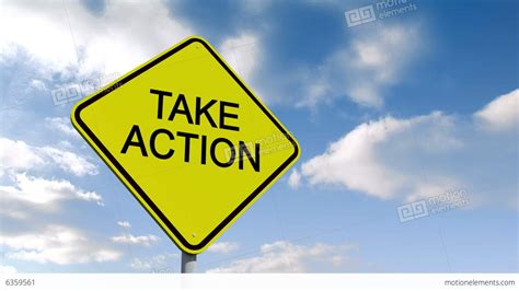 Take Action Sign Against Blue Sky Stock Animation 6359561
