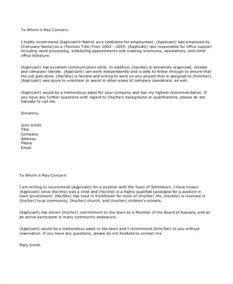 Free 7 Sample Employee Reference Letter Templates In Pdf Ms Word