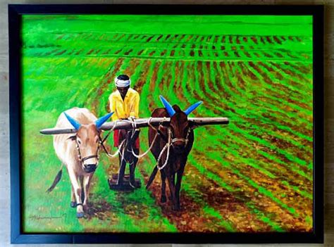 Farmer Acrylic On Canvas Paintings Original Series Art Tree Art Gallery Farmer Acrylic On