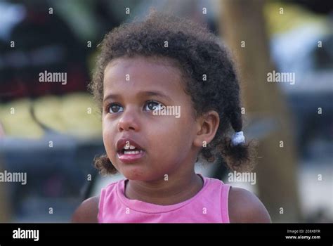 Facial Emotional Portrait Of Adorable Little African American Baby Girl
