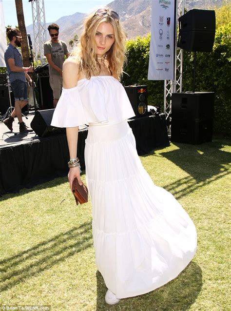Andreja Pejic Stuns At Coachella Music Festival In White Dress Daily