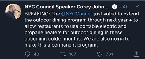 Nyc Council Votes To Extend Outdoor Dining Through 2021 And To Allow