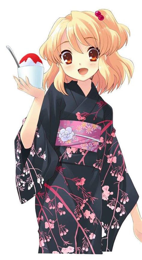 White Haired Anime Girls In Kimonos