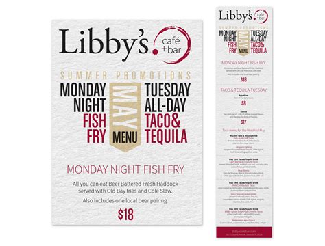 Libby S Cafe Bar Logo Update Menus Ads Marketing Portfolio