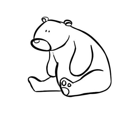 Imprimir: Oso sentado: Dibujos para colorear