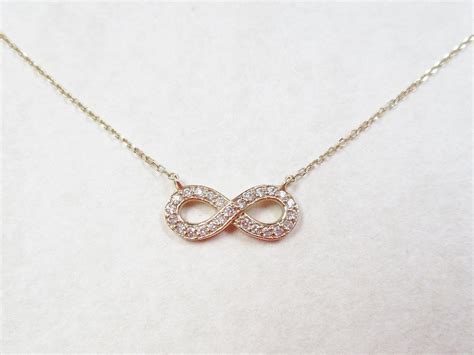 Vintage 14k Gold Diamond Infinity Necklace 20 12 From