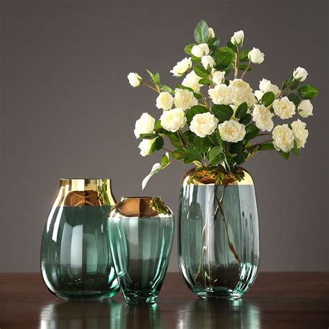 Green Glass Flower Vase Glass Flower Vases Modern Glass Vases Flower Vases