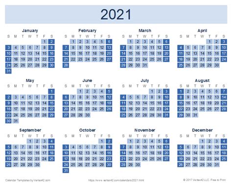 2021 Calendar Templates And Images