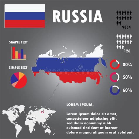 Infographics Russia Map Flat Design Colors With Names Of Individual