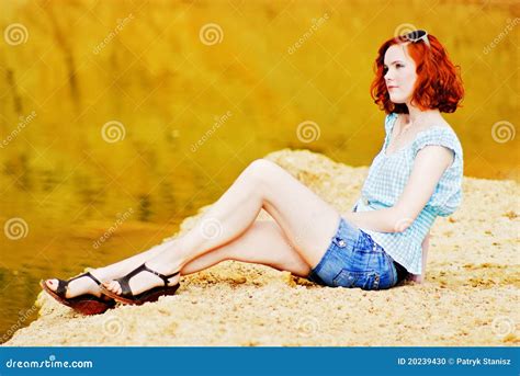 Beautiful Young Girl With Red Hair Stock Photo Image Of Female Grace