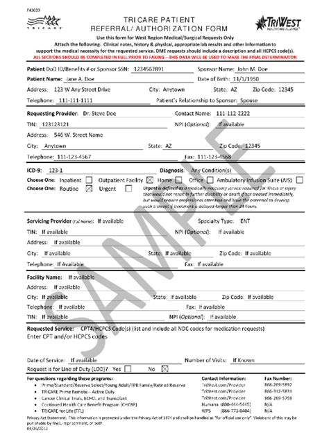Tricare Referral Form Fill And Sign Printable Template Online Us