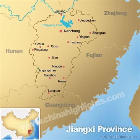 Jiangxi Map Map Of Jiangxi Province