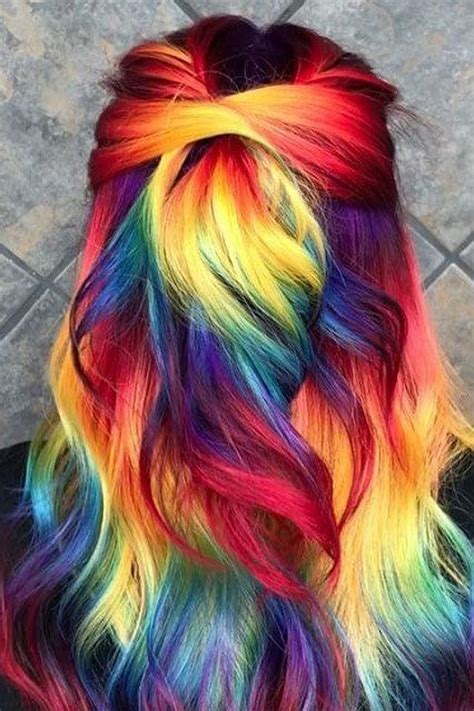 36 Awesome Women Rainbow Hair Colors Ideas Perfect For This Summer Rainbow Hair Color Hair
