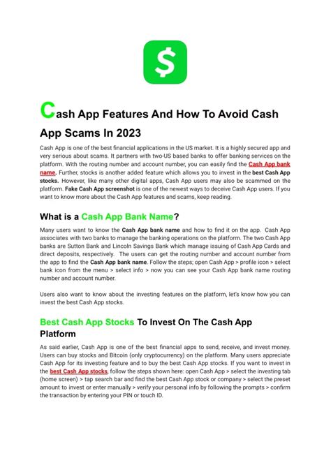 Ppt Cash App Features And How To Avoid Cash App Scams In 2023