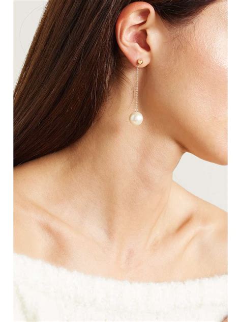 ANISSA KERMICHE Girl With A Pearl 14 Karat Gold Pearl Earrings NET A