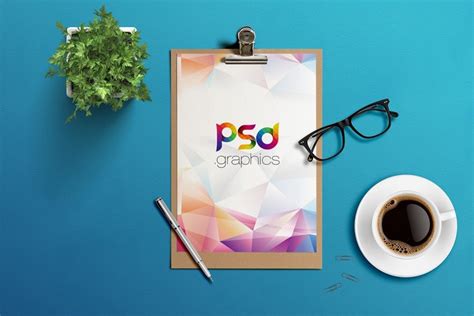 A4 Paper Clipboard Mockup Template Psd Graphics