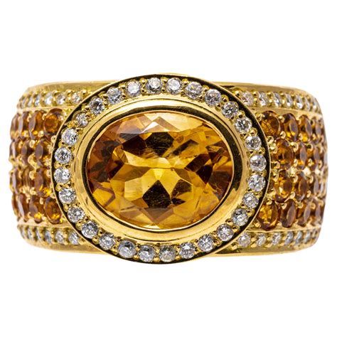 Hermes Citrine Yellow Sapphire Diamond Yellow Gold Flip Ring At StDibs Diamond Flip Ring