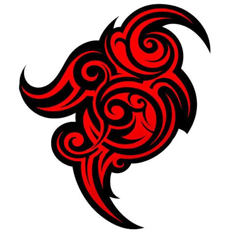 Red And Black Tribal Tattoo Design