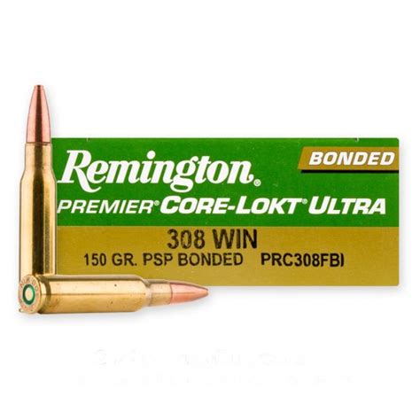 308 150 Grain Psp Remington Premier Core Lokt Ultra Bonded 20