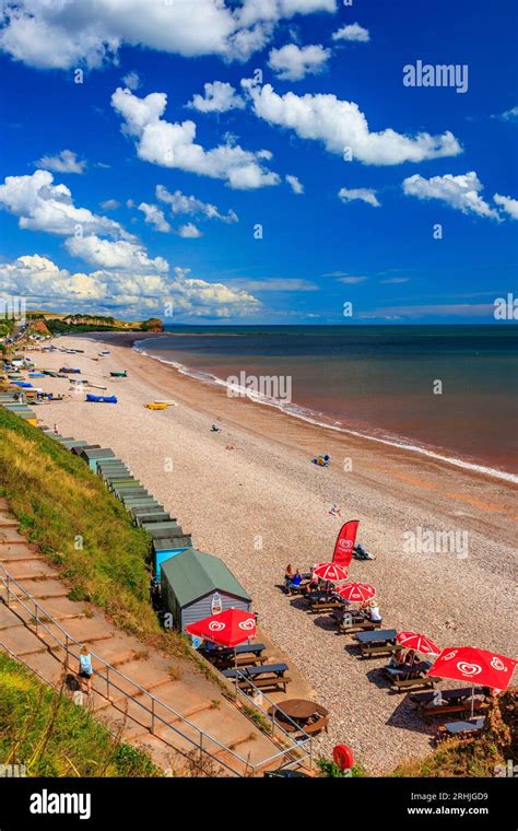 Colourful Boats On The Beach At Budleigh Salterton Looking East Towards The Mouth Of The River