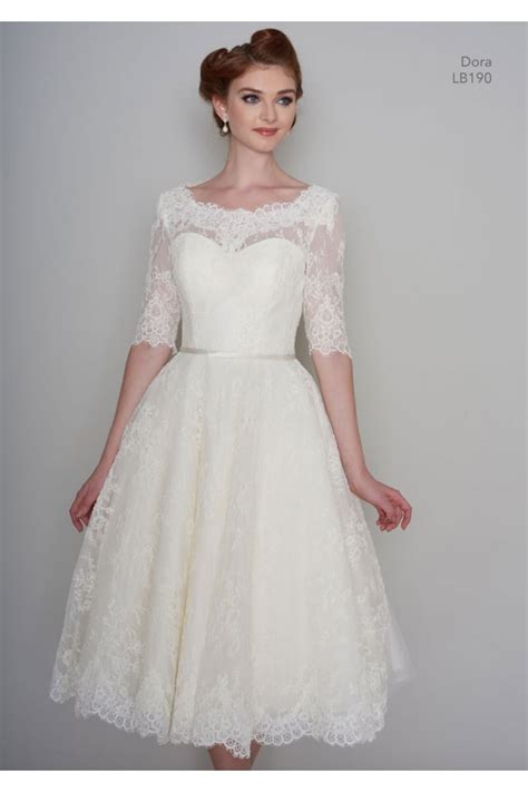 Ever since queen victoria wed in 1840, however, white. Loulou Bridal LB190 DORA Tea Length Vintage Lace 1950s 60s ...